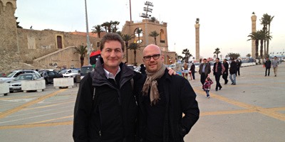 Pascal Weber und Andy Schmid auf dem «Märtyrer-Platz» in Tripolis